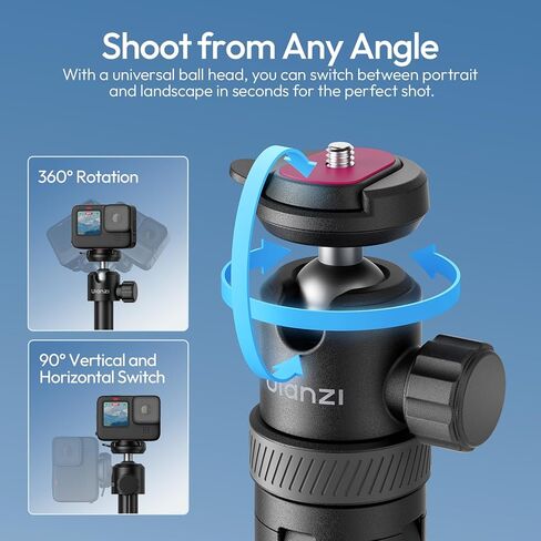 ULANZI MT-68 Claw Camera Flexible Tripod, Mini Quick Release Tripod Stand with 1/4'' Screw for Magic Arm, Universal Travel Desktop Selfie Stick for DSLR Compatible with Canon Nikon Sony Cameras Vlog in Saudi Arabia