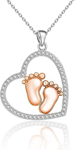 BNQL New Mama Gift Baby Feet Necklace Mama to be Gifts New Mom Jewelry Pregnancy Announcement Gift for Mom First Time Mom Gift in Saudi Arabia