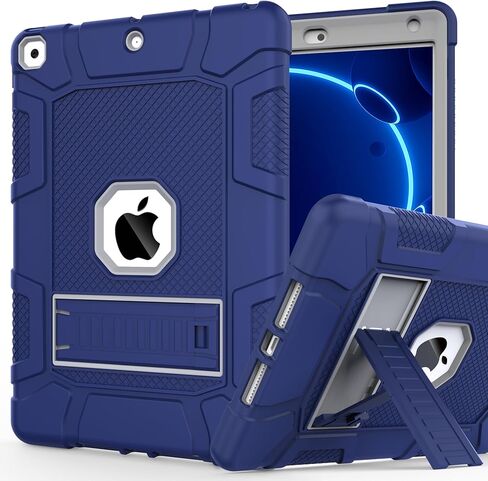 Case for 9th/8th/7th Generation, Hybrid Shockproof Rugged Drop Protective Case with Kickstand for iPad 10.2 Inch (2021/2020/2019 Release), Black in Kuwait
