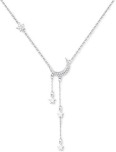 Moon Y Necklace for Women Silver Star Pendant Dainty Rhinestone Cute Long Necklace Jewelry Gift in Saudi Arabia