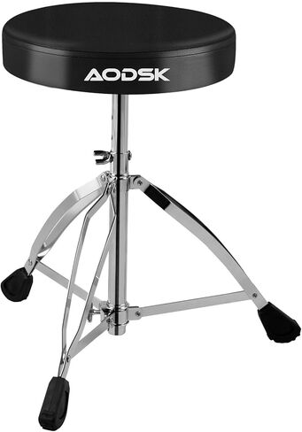 AODSK Drum Throne,Padded Drum Stool Seat Chair for Kids Adults Drummers,Portable Foldable Double Support Drum Stool with Five Heights Adjustable Height- Black in Saudi Arabia