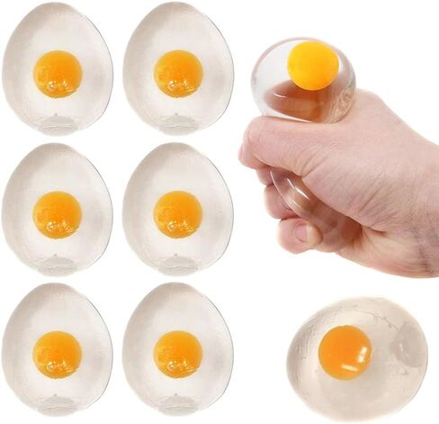 The Dreidel Company Easter Sticky Egg Splat, Gooey, Flexible, and Durable Squishy Toys (Clear, 6-Pack) in Saudi Arabia
