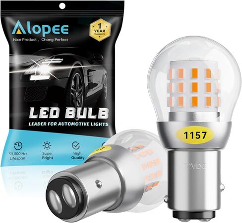 Alopee 2-Pack 1157 LED Bulb White 12V-15V DC BAY15D Bulb 39SMD 3014 Chip Waterproof High Brightness for Reverse Backup Lights Compatible with 2357 7528 2057 in Saudi Arabia