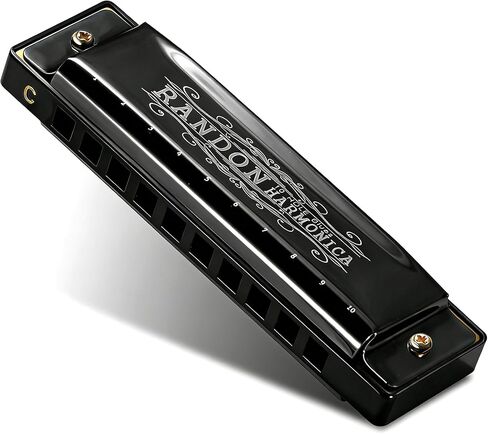 Randon Harmonica, Blues Harmonica Key of C 10 Holes 20 Tones Mouth Organ C Harmonica for Kids, Adults and Beginners,Students (Black) in Saudi Arabia