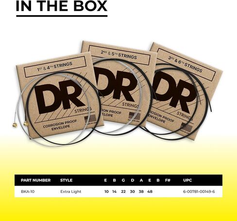 DR Strings Acoustic Guitar Strings, Black Beauties - Black Coated, 10-48 in Saudi Arabia
