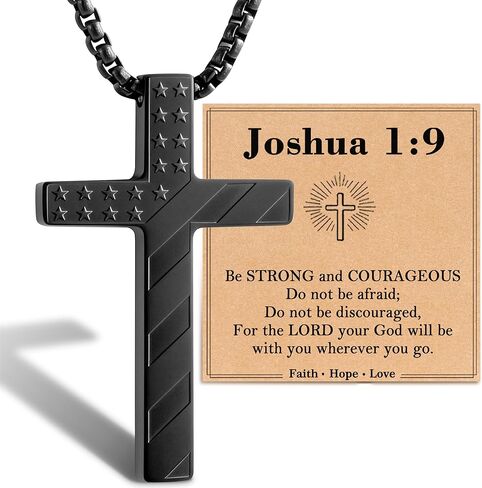 Tarsus Cross Necklace for Boys Men Stainless Steel Flag Pendant Christmas Birthday Christian Jewelry Gifts for Teen Teenage Boy in Saudi Arabia