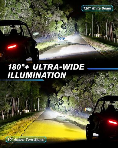 CO LIGHT UTV Side View Mirrors Aluminium with White LED Lights Amber Blinker Turn Signal Street Legal Kit, Tube Clamp Fits 1.75"-2" Roll Cage Bar for Side By Side UTV Polaris RZR XP Can-Am X3 Yamaha in Saudi Arabia