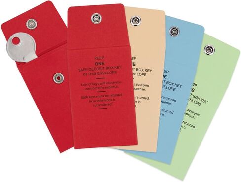 BankSupplies Stock Key Envelopes | Compact Red Safe Deposit Envelope | Pack of 250 | 2-1/4W x 3-1/2H | Re-Closable Snap Lock Fastener | Durable Construction in Saudi Arabia