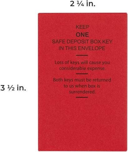 BankSupplies Stock Key Envelopes | Compact Red Safe Deposit Envelope | Pack of 250 | 2-1/4W x 3-1/2H | Re-Closable Snap Lock Fastener | Durable Construction in Saudi Arabia