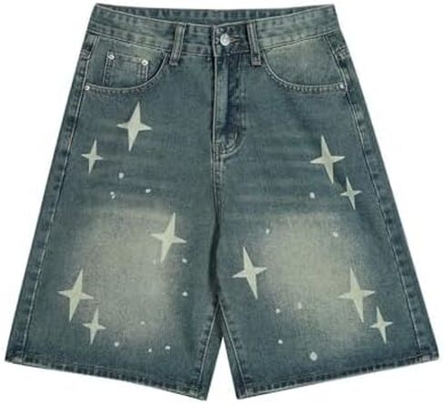 Jorts y2k star Jeans Baggy Jorts Jean Shorts Shorts Wide Leg Jeans Usisex Y2K Shorts Grunge Pants in Saudi Arabia