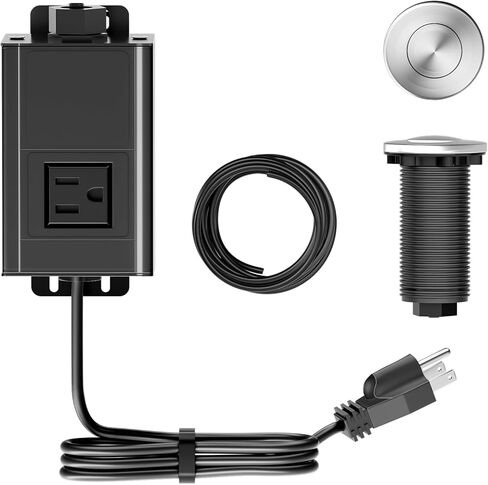 WUKUR Garbage Disposal Air Switch Kit for InSinkErator Garbage Disposal Sink Top Garbage Disposal Button Stainless Steel Brushed Nickel On/Off Air Button, Design for All Garbage Disposals in Kuwait