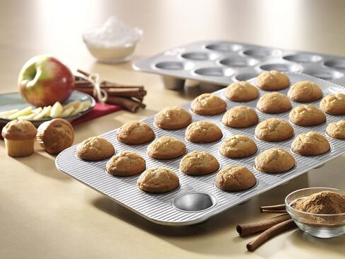 USA Pan Bakeware Mini Cupcake and Muffin Pan, Nonstick Quick Release Coating, 24-Well, Aluminized Steel in Saudi Arabia