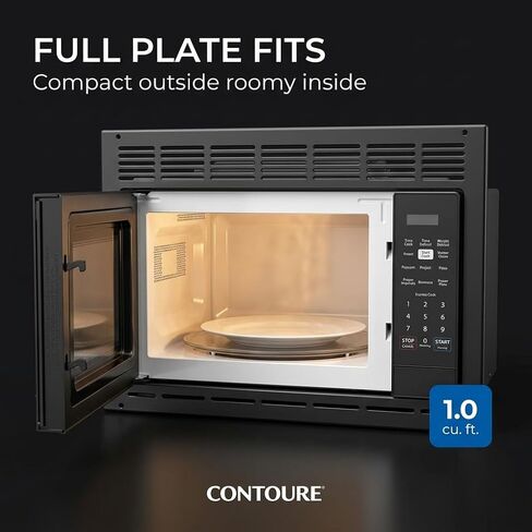 CONTOURE Built-In RV Microwave Oven, 1.0 Cu. Ft., 900W, Express Cook, Auto Menus, Black Onyx Finish, Compact Microwave for RV & Small Kitchens (Trim Kit Sold Separately) RV-985BK in Kuwait