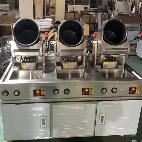 Intelligent stirring cooking robot, cooking pot, large capacity, 360° rotating stirring, 2000-watt rapid heating, one-button smart start, suitable for home and restaurant use. in Kuwait