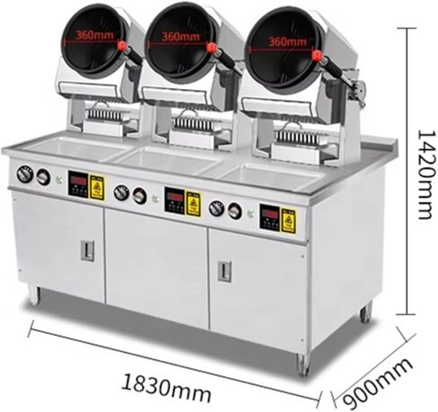 Intelligent stirring cooking robot, cooking pot, large capacity, 360° rotating stirring, 2000-watt rapid heating, one-button smart start, suitable for home and restaurant use. in Kuwait