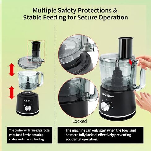7-in-1 Multifunctional Food Processor with 68oz Processing Bowl,51oz Glass Blender,6.7oz Glass Grinder, Kneading/Chopping/Shredding/Slicing/French Fry Blades for Vegetables,Fruits,Coffee Bean in Kuwait