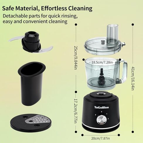 7-in-1 Multifunctional Food Processor with 68oz Processing Bowl,51oz Glass Blender,6.7oz Glass Grinder, Kneading/Chopping/Shredding/Slicing/French Fry Blades for Vegetables,Fruits,Coffee Bean in Kuwait