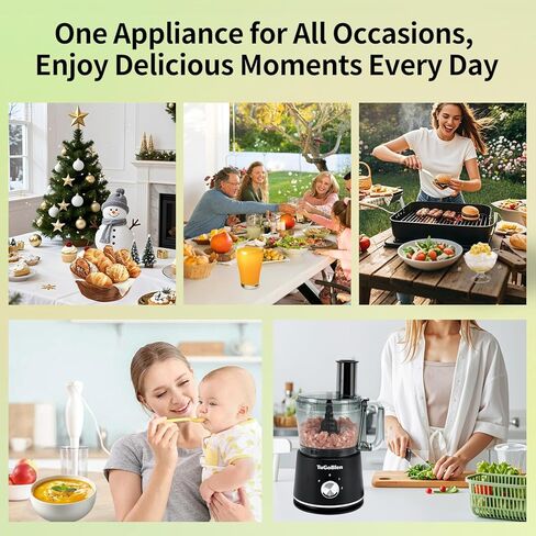 7-in-1 Multifunctional Food Processor with 68oz Processing Bowl,51oz Glass Blender,6.7oz Glass Grinder, Kneading/Chopping/Shredding/Slicing/French Fry Blades for Vegetables,Fruits,Coffee Bean in Kuwait