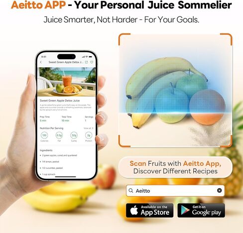 آلات عصارة Aeitto سهلة التنظيف بتصميم خالٍ من الفلتر، عصارة ضغط بارد 3 في 1 (للعصير/الشربات/حليب الجوز)، أنبوب كبير جدًا 6.0 بوصة للفواكه والخضروات الكاملة، سعة كبيرة، مع دافع in Kuwait