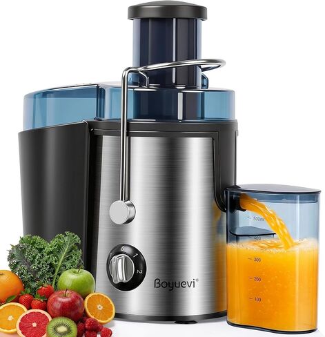 Juicer Machine, 800WCentrifugal Juicer for Whole Fruits and Vegetables,3 Inch Wide Feed Chute, Easy to Clean, Silver in Kuwait