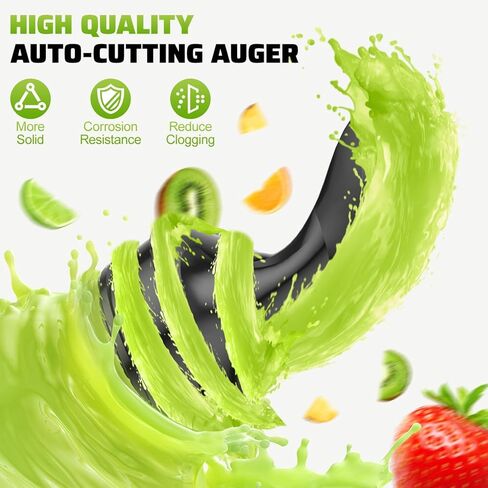 EanOruus Cold Press Juicer, 5.8" Wide Feed Chute Juice Extractor Machine with 400W, High Juice Yield, Slow Masticating Juicer for Whole Vegetables & Fruits, Silver in Kuwait
