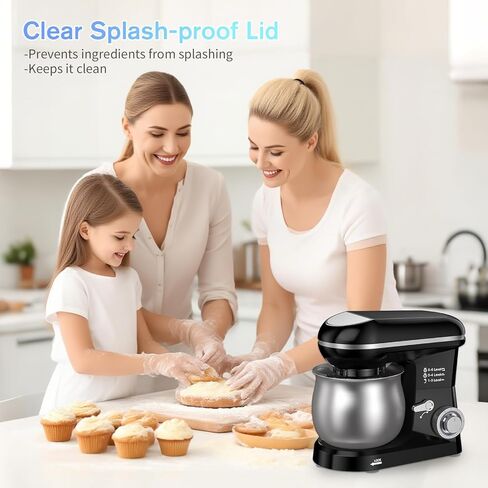 Electric Stand Mixer with 5.3 Quart, Cake Mixer with Stainless Steel Bowl and Stand, Kitchen Mixer Tilt-Head Design Includes Dough Hook, Whisk & Beater - Great for Baking Bread, Cakes, Cookies in Kuwait