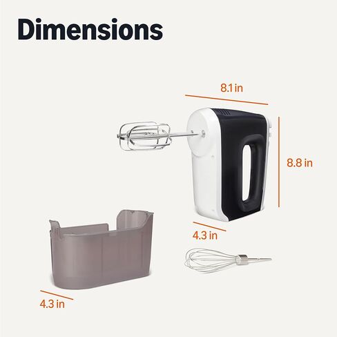 Amazon Basics 6-Speed Electric Hand Mixer with Turbo and Stainless Steel Whisk, Snap-On Storage Case, 250 Watts, Black in Kuwait