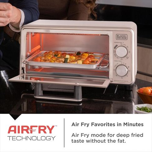 BLACK+DECKER Crisp N Bake 4-Slice Air Fry Toaster Oven, Knob Control in Kuwait