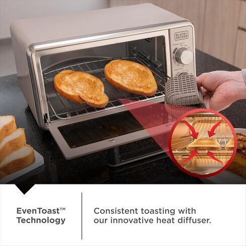 BLACK+DECKER Crisp N Bake 4-Slice Air Fry Toaster Oven, Knob Control in Kuwait