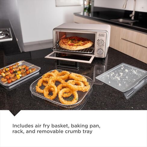 BLACK+DECKER Crisp N Bake 4-Slice Air Fry Toaster Oven, Knob Control in Kuwait