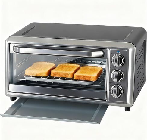 OLIXIS Toaster Ovens Countertop 19Quart, Bake, Toast, Broiler, Pizza and Warm, 1300W, 30 Min Timer, Fry Basket, Backing Pan and Rack Included, Up to 400°F in Kuwait