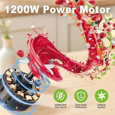 REVOTRA Blender for Smoothies, Personal Blender for Shake and Smoothies for Kitchen with 3 Portable Cups (2x24oz & 1X10oz), 4-Leaf Stainless Steel Blades, Perfect for Frozen Drinks, Ice Crushing in Kuwait