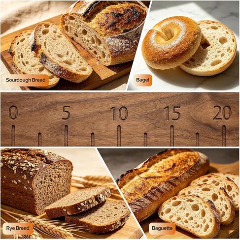 CUSIMAX Manual Bread Slicer for Homemade Sourdough Bread,Hand Crank Bread Slicer with Adjustable Thickness and Stainless Steel Blade,Upgrade Foldable Manual Bread Cutter in Kuwait