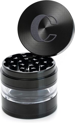 Clear Cut 4 Piece Herb Grinder – 2.75" Manual Dry Herb Grinder, Spice Mill with Transparent Storage Chamber & Diamond-Sharp Teeth, Aluminum Alloy, Portable, Easy-Clean Design in Kuwait