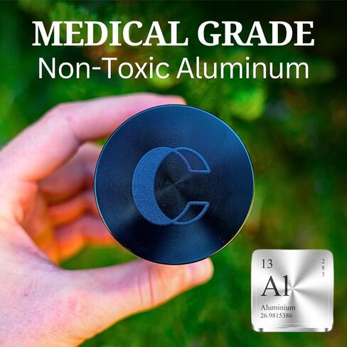 Clear Cut 4 Piece Herb Grinder – 2.75" Manual Dry Herb Grinder, Spice Mill with Transparent Storage Chamber & Diamond-Sharp Teeth, Aluminum Alloy, Portable, Easy-Clean Design in Kuwait