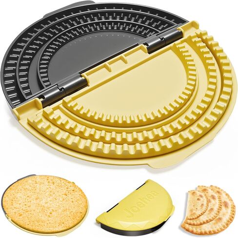 3-in-1 Tortilla Sealer Crimper (10+8+6 Inch) Detachable Tortilla Sealer,Leak-proof Shark Tooth Design,Dishwasher Safe,Suitable for Burritos,Pancakes, Dumplings (Yellow Black) in Kuwait