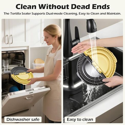 3-in-1 Tortilla Sealer Crimper (10+8+6 Inch) Detachable Tortilla Sealer,Leak-proof Shark Tooth Design,Dishwasher Safe,Suitable for Burritos,Pancakes, Dumplings (Yellow Black) in Kuwait