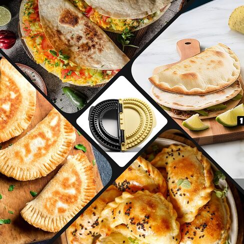 3-in-1 Tortilla Sealer Crimper (10+8+6 Inch) Detachable Tortilla Sealer,Leak-proof Shark Tooth Design,Dishwasher Safe,Suitable for Burritos,Pancakes, Dumplings (Yellow Black) in Kuwait