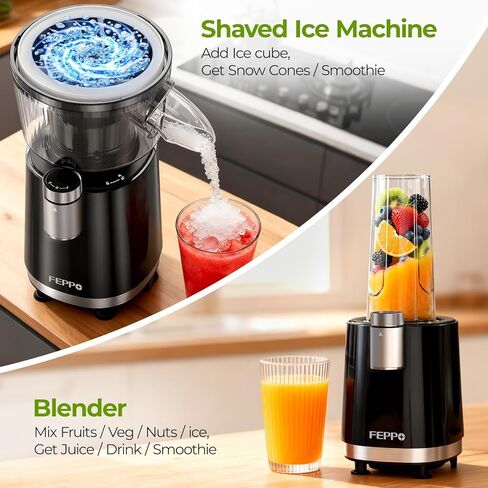 FEPPO Snow Cone Machine & Smoothie Blender 2 in 1, 700W Powerful Shaved Ice Machine Slushine Machine, Frozen Margarita Machine with Stainless Steel Blade, Smoothie Recipe, for Home Kitchen Party in Kuwait