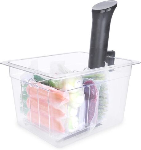رف EVERIE RACK04 Sous Vide لحاويات 12 كيو تي، رف مقسم من الفولاذ المقاوم للصدأ مع شرائط قفل من النايلون، يساعد على إبقاء الحقائب في وضع مستقيم وتنظيم أفضل أثناء الطهي in Kuwait