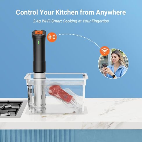 حزمة طباخ INKBIRD WIFI Sous Vide ISV-200W مع آلة سد الفراغ INK-VS01، مجموعات Sous-Vide بقدرة 1000 وات، جهاز تدوير الغمر لـ Sous Vide Mahine مع 14 وصفة محددة مسبقًا على الغمر الحراري in Kuwait