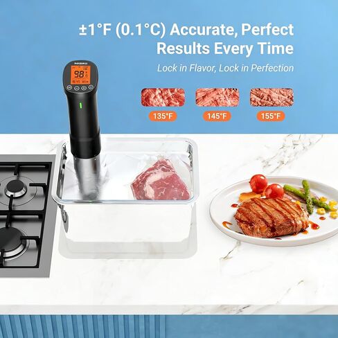 حزمة طباخ INKBIRD WIFI Sous Vide ISV-200W مع آلة سد الفراغ INK-VS01، مجموعات Sous-Vide بقدرة 1000 وات، جهاز تدوير الغمر لـ Sous Vide Mahine مع 14 وصفة محددة مسبقًا على الغمر الحراري in Kuwait
