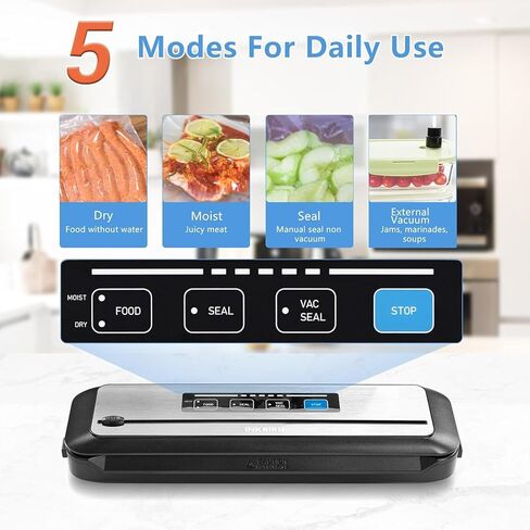 حزمة طباخ INKBIRD WIFI Sous Vide ISV-200W مع آلة سد الفراغ INK-VS01، مجموعات Sous-Vide بقدرة 1000 وات، جهاز تدوير الغمر لـ Sous Vide Mahine مع 14 وصفة محددة مسبقًا على الغمر الحراري in Kuwait