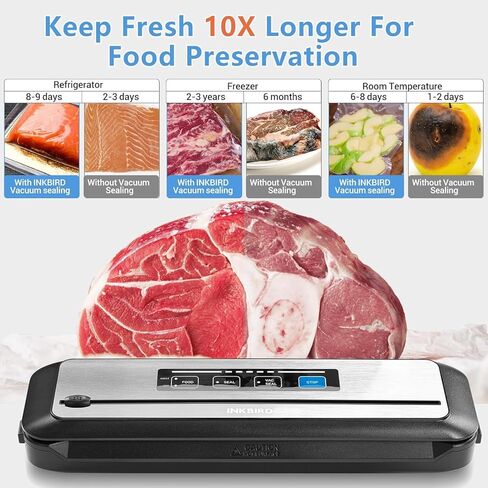 حزمة طباخ INKBIRD WIFI Sous Vide ISV-200W مع آلة سد الفراغ INK-VS01، مجموعات Sous-Vide بقدرة 1000 وات، جهاز تدوير الغمر لـ Sous Vide Mahine مع 14 وصفة محددة مسبقًا على الغمر الحراري in Kuwait