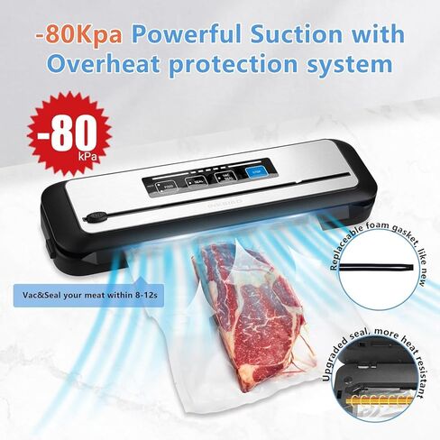 حزمة طباخ INKBIRD WIFI Sous Vide ISV-200W مع آلة سد الفراغ INK-VS01، مجموعات Sous-Vide بقدرة 1000 وات، جهاز تدوير الغمر لـ Sous Vide Mahine مع 14 وصفة محددة مسبقًا على الغمر الحراري in Kuwait