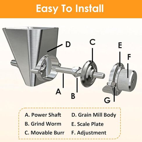2026 Grain Mill Attachment for KitchenAid Stand Mixer, All Metal 9 Levels Flour Mill for KitchenAid, Fit for Grinding Wheat, Corn, Oats, Millet, Coffee Beans in Kuwait