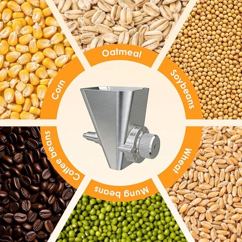 2026 Grain Mill Attachment for KitchenAid Stand Mixer, All Metal 9 Levels Flour Mill for KitchenAid, Fit for Grinding Wheat, Corn, Oats, Millet, Coffee Beans in Kuwait