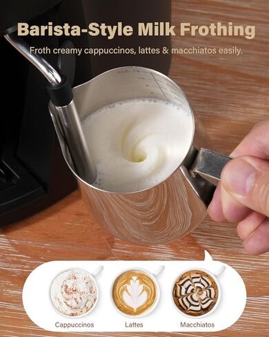SHARDOR 3.5 Bar Espresso Machine, Compact Expresso Coffee Machines for Home, 4-Cup Espresso Maker with Milk Frother for Cappuccino & Latte, Fast Heating System, Easy-to-Use, 800W, Black in Kuwait