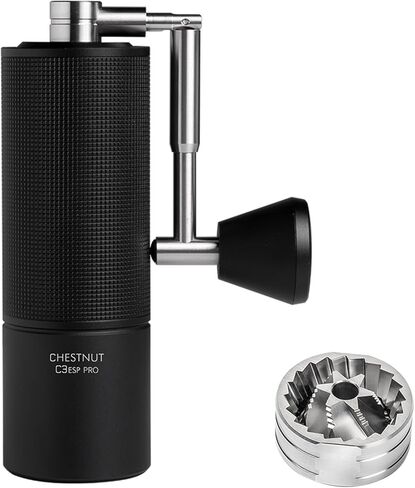 TIMEMORE C5 ESP Pro Manual Coffee Grinder with S2C-042-III Conical Burr, 0.015mm Precision Adjustment, All-Metal Portable Hand Coffee Mill for Espresso/French Press/Pour Over - Black in Kuwait
