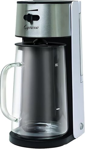 Capresso Stainless Steel Iced Tea Maker Glass Pitcher One Button Operation in Kuwait